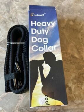 Amazon Heavy Duty Dog Collar and Leash Set - Black. Size. M
